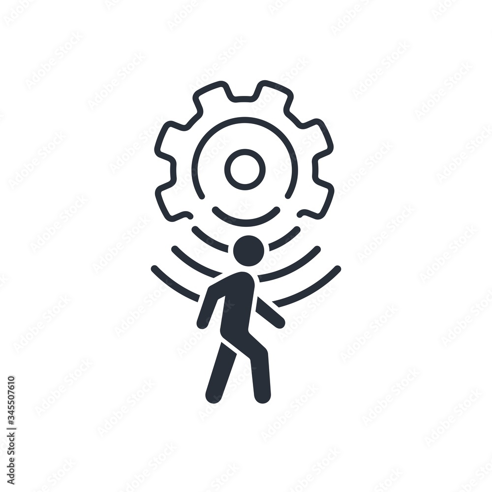 Poster Motion sensor. Vector linear icon isolated on white background.