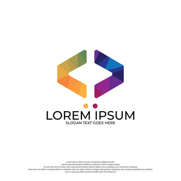 Computer developer icon illustration with colorful style design, Programmer icon template, Coding, Computer language. flat style design isolated on white background
