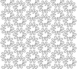 The seamless virus pattern on the background is white.