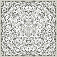 white symmetrical square pattern with shadow on grey
