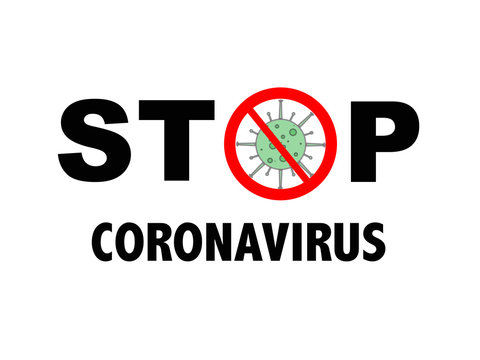 Coronavirus Vector Icon. Infographic Element . Virus Cell Icon With Text. Stop Corona Virus Sign Icon. COVID-19 Corona Virus Abbreviation. Bacteria Scheme. Red Coronavirus on the white background