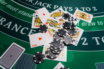 Casino Black Jack table