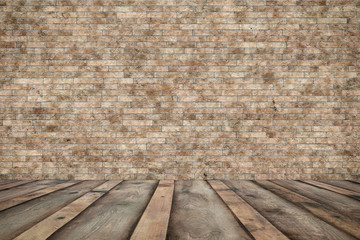 room with brick wall