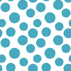 Seamless endless infinity pattern of geometric blue circle shapes. Drawing for wrapping paper, fabric, wallpaper.