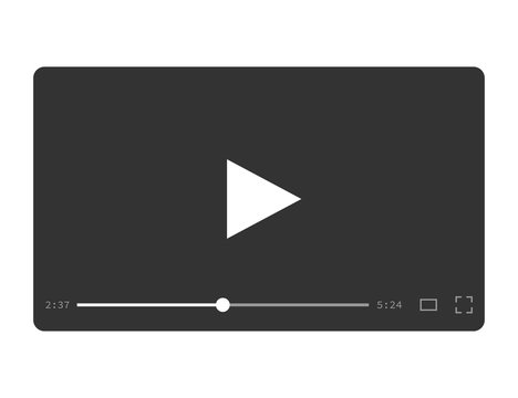 Video Player For Multimedia In Flat Design. Media Player Ui For Movie And Films. Template Of Web Player With Modern Interface Screen With Progress Bar. Video Player Mockup. Vector EPS 10.