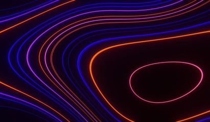 3d business flyer template or corporate banner design with neon wave