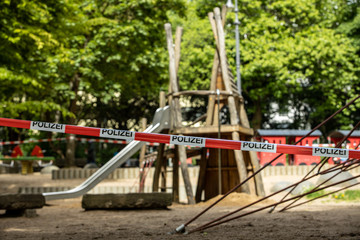 Fototapeta na wymiar Children playground banned in Germany