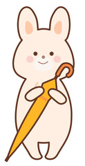 傘をもったウサギ