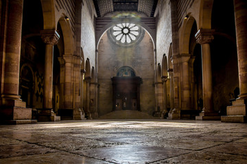 Interiors of the Basilica of Saint Zeno in Verona. Veneto, Italy
