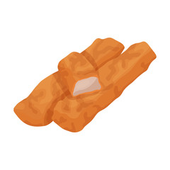 Chicken sticks vector icon.Cartoon vector icon isolated on white background chicken sticks.