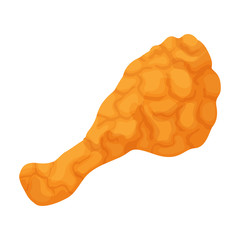 Chicken fried leg vector icon.Cartoon vector icon isolated on white background chicken fried leg.