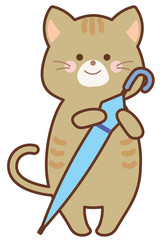 傘を持つ猫