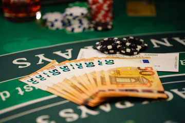 Casino Black Jack table