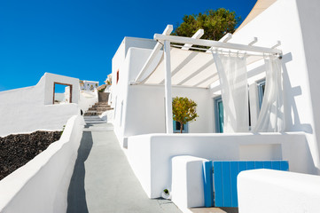 White architecture on Santorini island, Greece. 