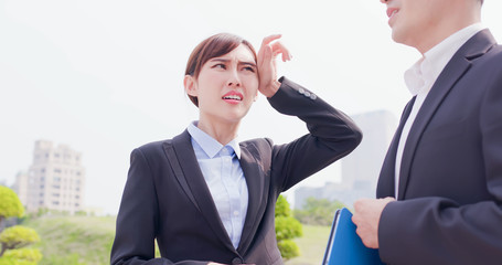 Businesspeople feel hot