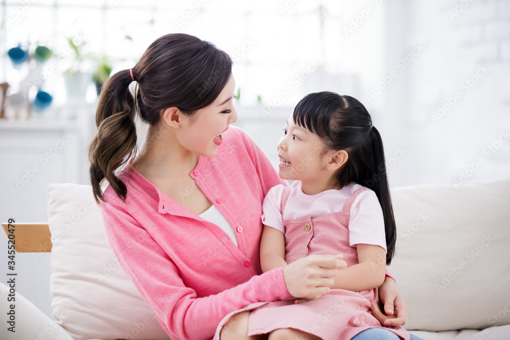 Sticker Mom hold daughter in her arm