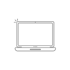 Laptop Icon line Vector. Simple flat symbol. Perfect Black pictogram illustration on white background