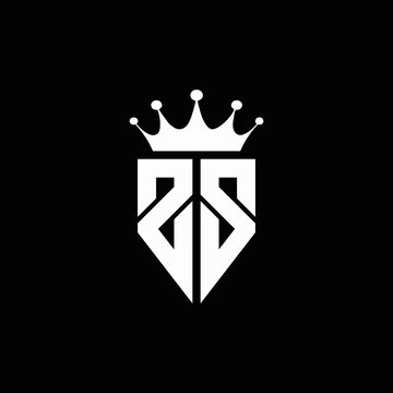 ZS logo monogram emblem style with crown shape design template