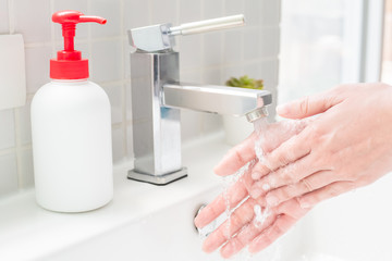Wash hands to prevent covid-19