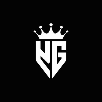 YG logo monogram emblem style with crown shape design template