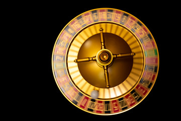 Spinning Roulette table close up at the Casino - Selective Focus