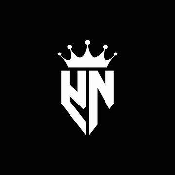 YN logo monogram emblem style with crown shape design template