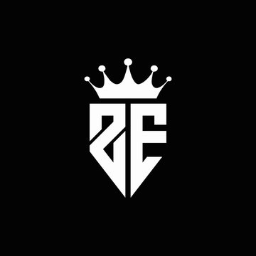 ZE logo monogram emblem style with crown shape design template