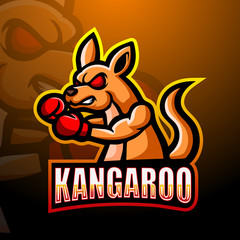 Kangaroo boxer mascot esport logo design © frescostudio