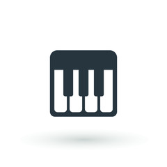Keyboard piano vector Musical instrument illustration design Music and pianist, musician, synthesizer symbol. Flat Vector illustration. Button Set
