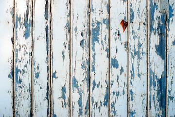 Real wood painted  white and blue A grunge background