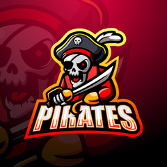 Fototapeta na wymiar Pirate skull esport mascot logo design