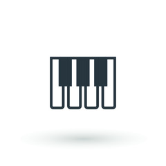 Keyboard piano vector Musical instrument illustration design Music and pianist, musician, synthesizer symbol. Flat Vector illustration. Button Set