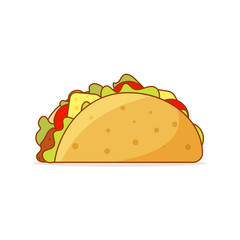 Mexican taco in tortilla