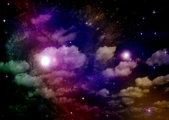 galaxy in a free space. 3D rendering