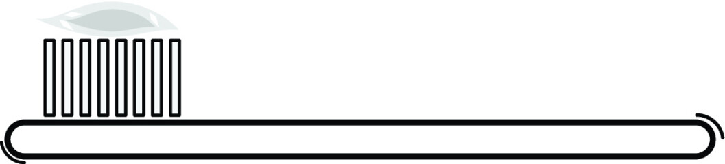 Tooth brush with tooth paste black and white vector