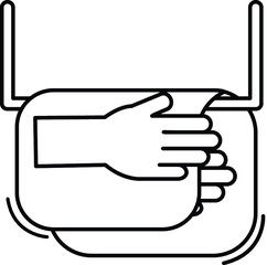 Drying your hands black and white vector
