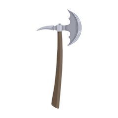 Medieval axe vector icon.Cartoon vector icon isolated on white background medieval axe.