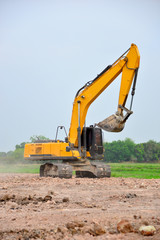 Fototapeta na wymiar Excavation work at the construction site