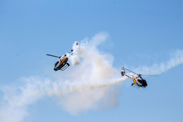 Spanish helicopters training and flying in Tablada