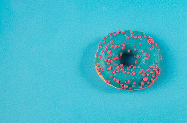 donuts with blue azure, on a blue background