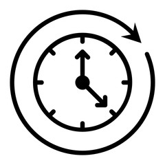 Work from home Time Table Concept, Wall Clock with Duty Hours Vector Icon design, Business Opening Timing Symbol on white background 