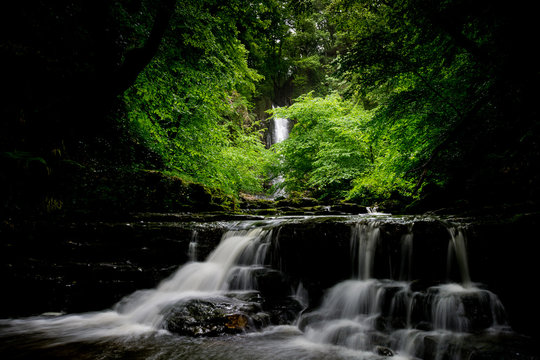 waterfalls inside the beech forest