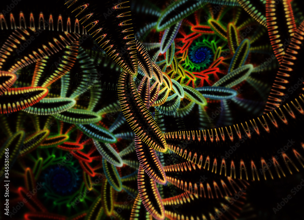 Poster abstract color dynamic background with lighting effect. fractal art