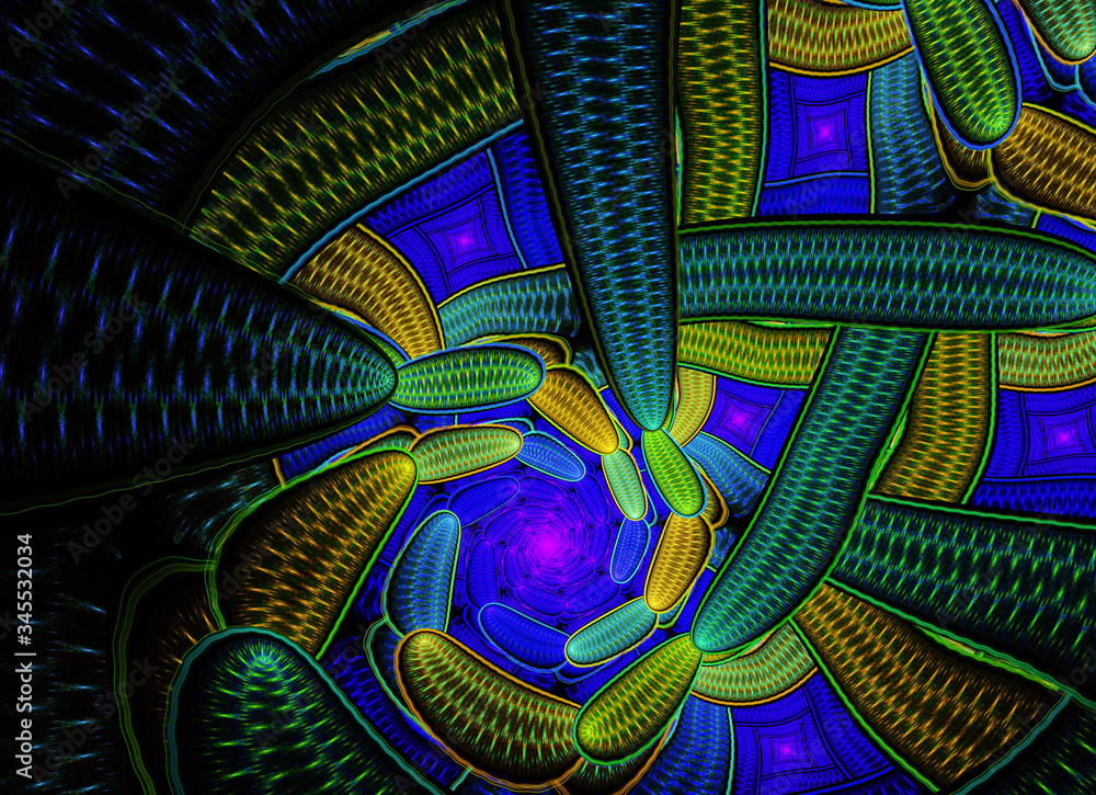 Poster abstract color dynamic background with lighting effect. fractal art