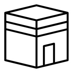 The Kaaba Concept, Great Mosque of Mecca Vector Icon Design, ramadan kareem and Islamic Symbols on white background, 