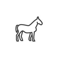 Horse farm animal line icon. linear style sign for mobile concept and web design. Livestock horse side view outline vector icon. Symbol, logo illustration. Vector graphics