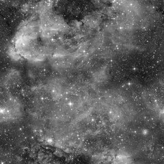 Outer space seamless pattern. Black and white 