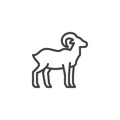 Goat farm animal line icon. linear style sign for mobile concept and web design. Livestock, goat side view outline vector icon. Symbol, logo illustration. Vector graphics