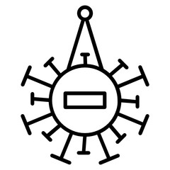 Round Modern Hanging Coronavirus  Open and Closed Business Sign,  Do not Enter as Corona virus Concept, Close Due to Viral Pandemic Vector Icon Design, 