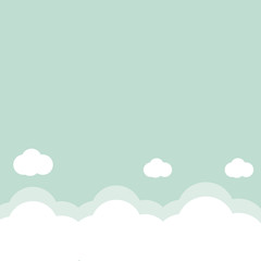Sky blue clouds background, vector illustration